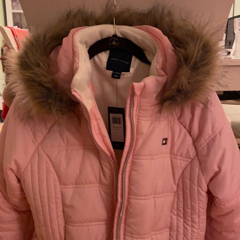 Tommy Hilfiger pink winter parka L 14/16